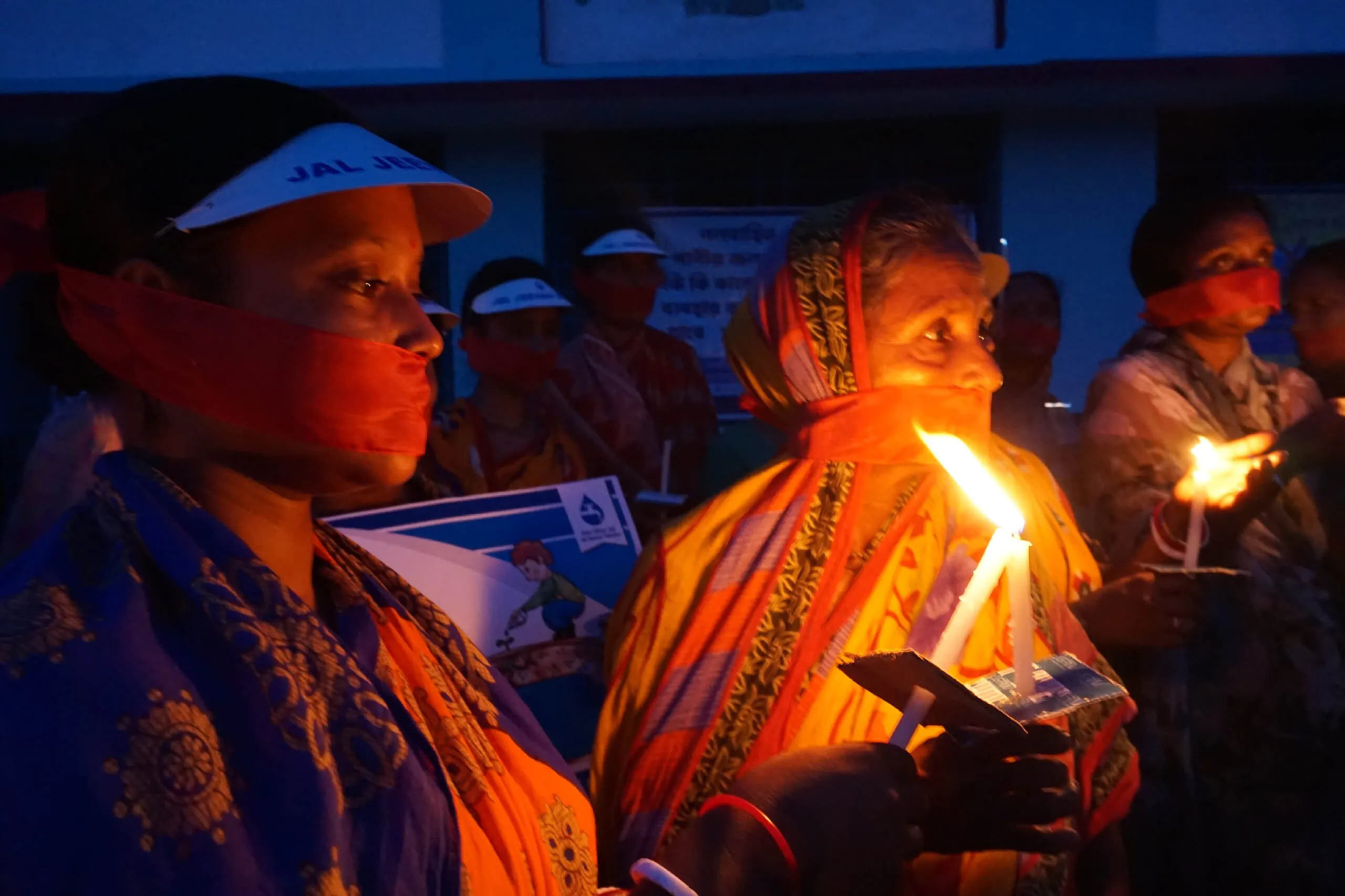 Hingalganj women protesting against water theft